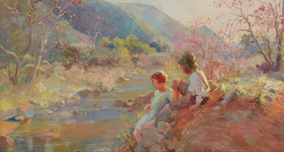 Children by the stream