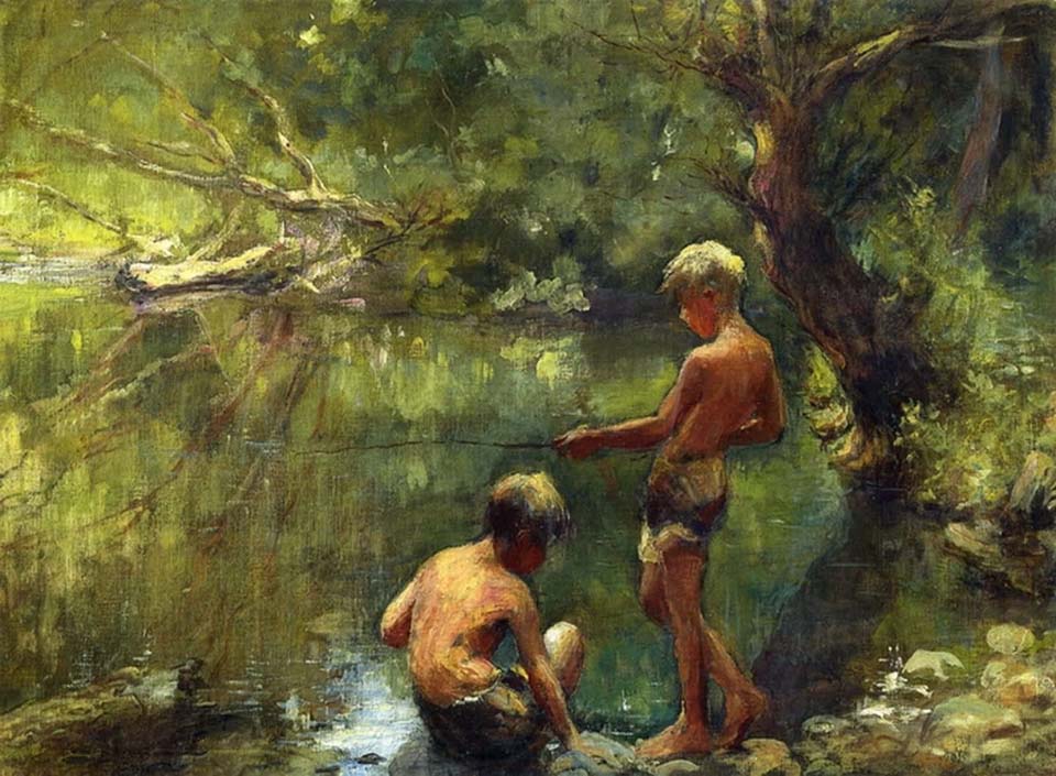 Two boys fishing - 1
