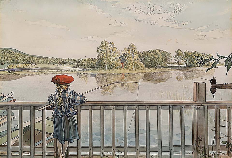 Lisbeth pêchant à la ligne - 1895