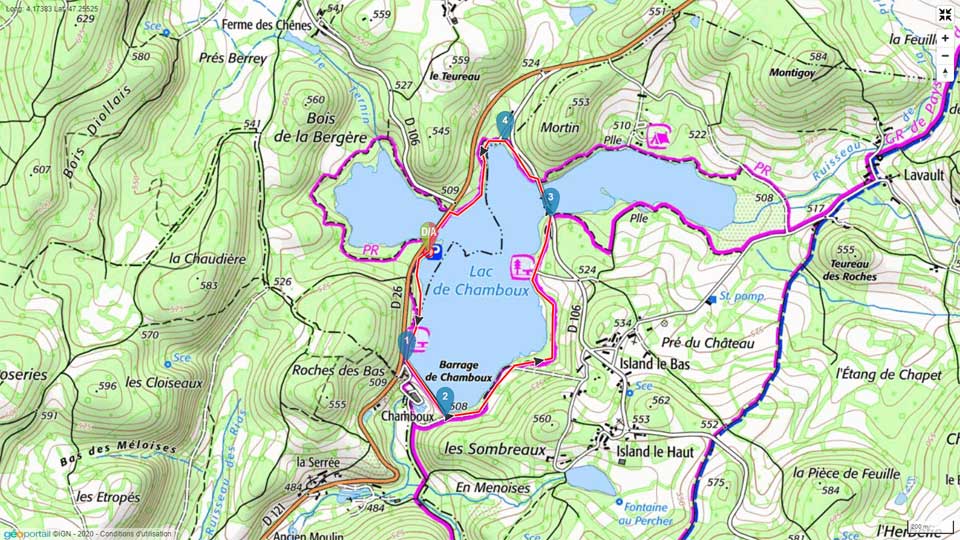 plan de la randonnée Tour du lac de Chamboux