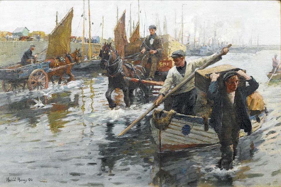 Unloading the boats