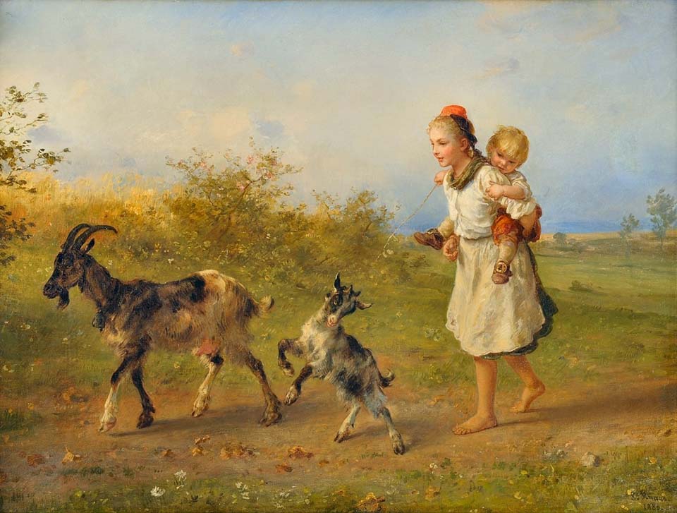 Girl with goats from Schwalm