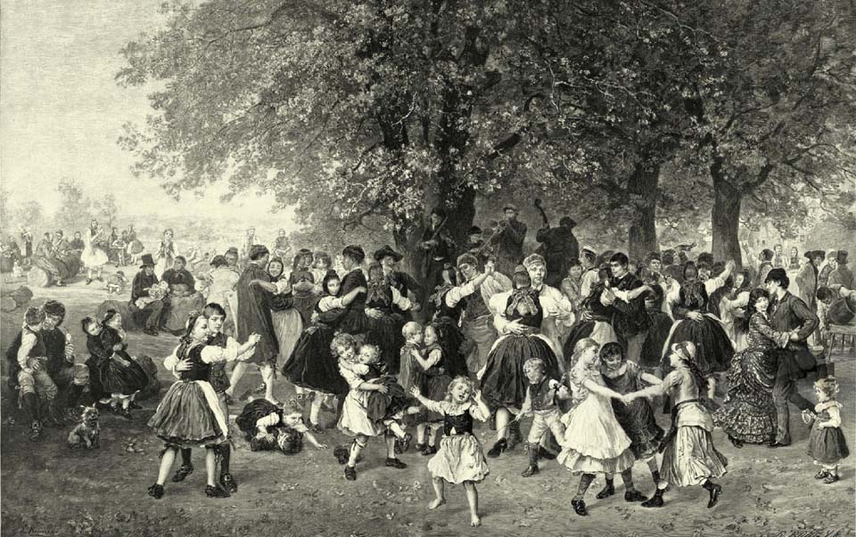 People dancing at a country