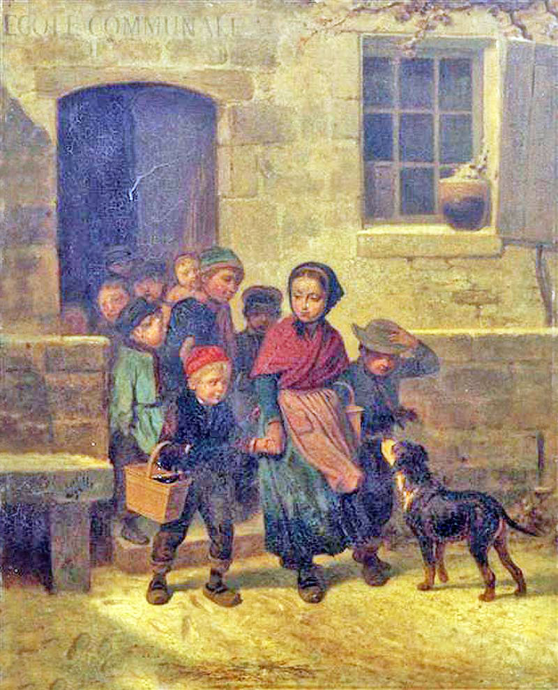 Children leaving the school house