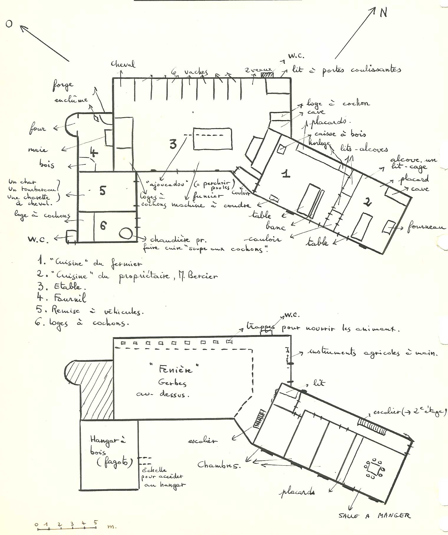 plan de la maison de ma mère en décembre 1961