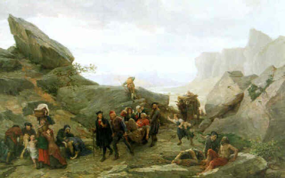 The flight of the Vaudois during the massacres of Meridol and Cabrieres