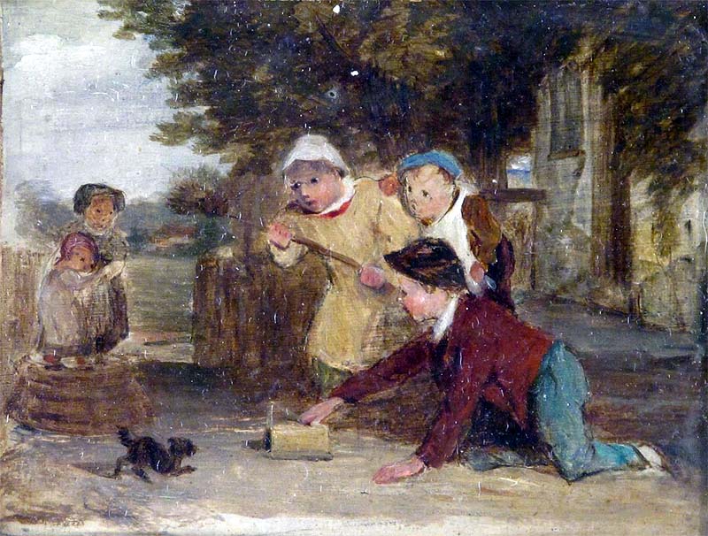 Children playing with a mousetrap