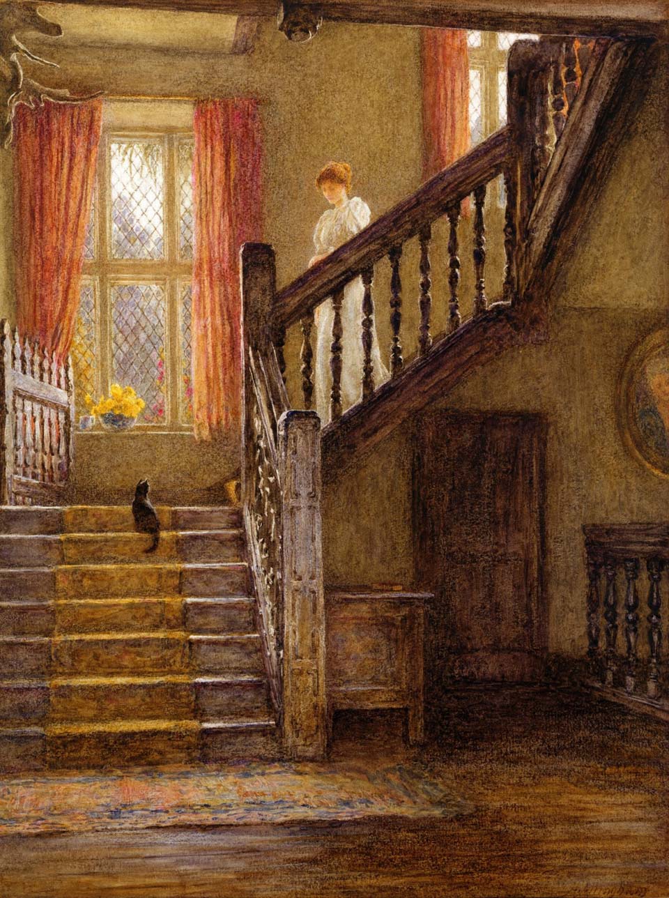 The staircase, Whittington Court, Gloucestershire