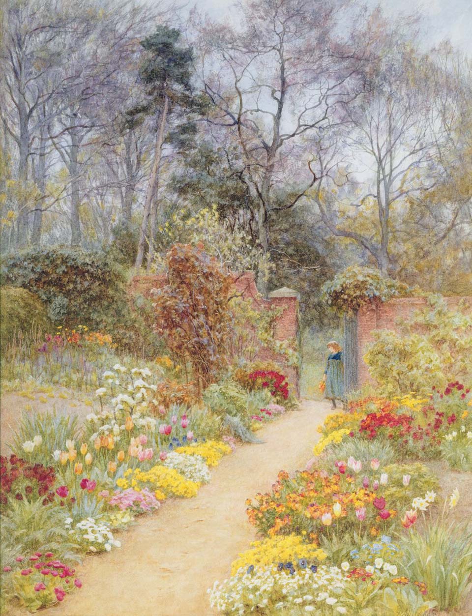 Walled garden in springtime