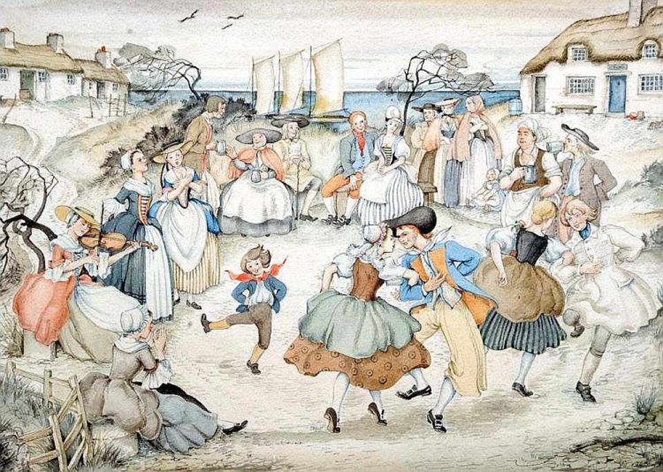 British villagers dancing