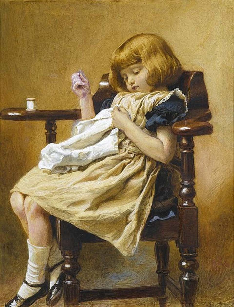 Child sewing