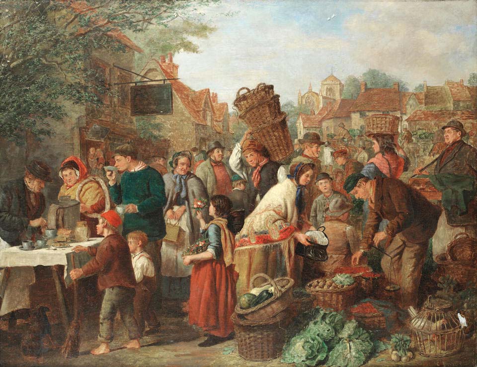 A busy street market