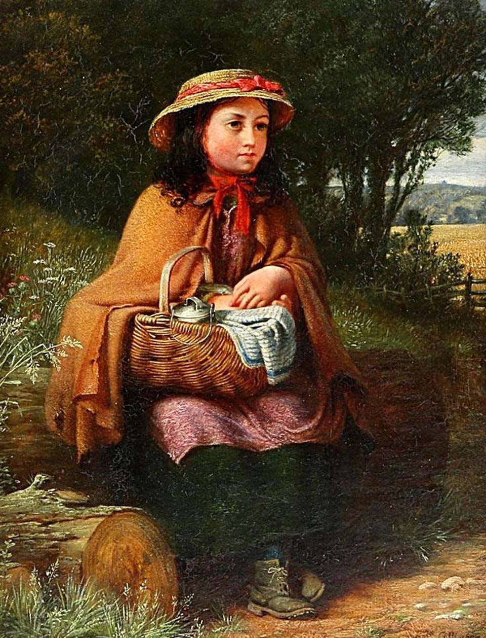 Girl with a wicker basket