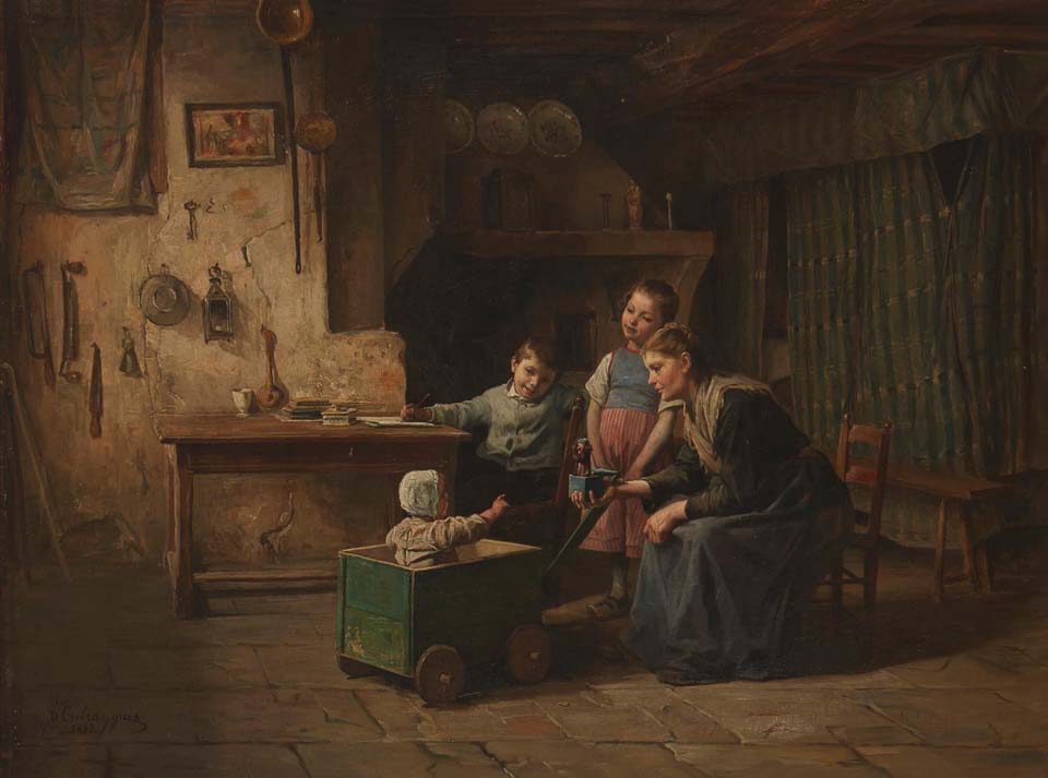 Family in an interior