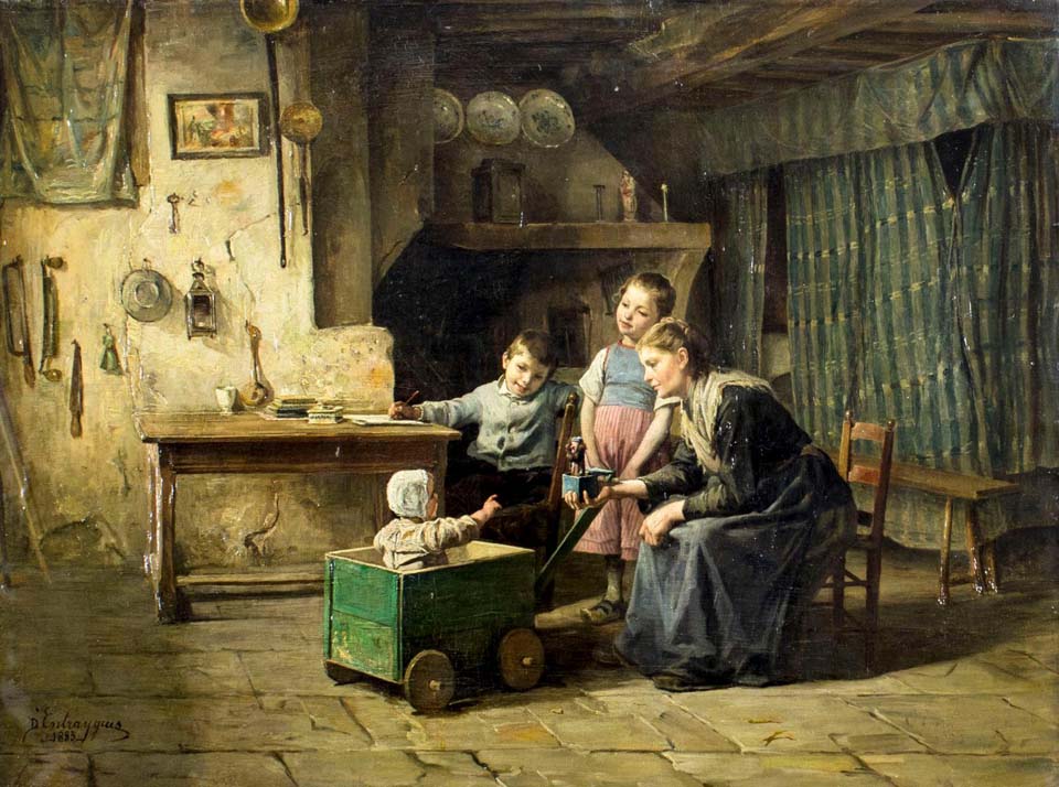 Family in an interior