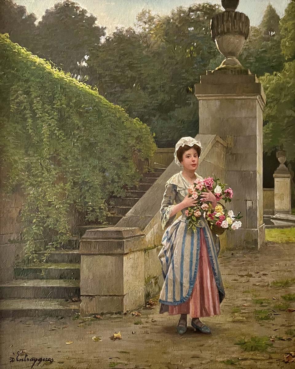 Young woman with bouquet