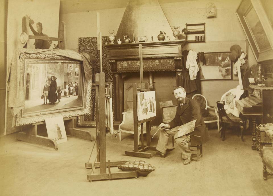 Charles Bertrand D'Entraygues in his workshop - 1900