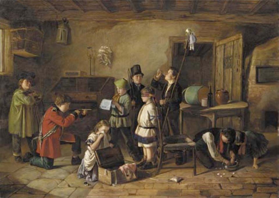 Children playing soldiers