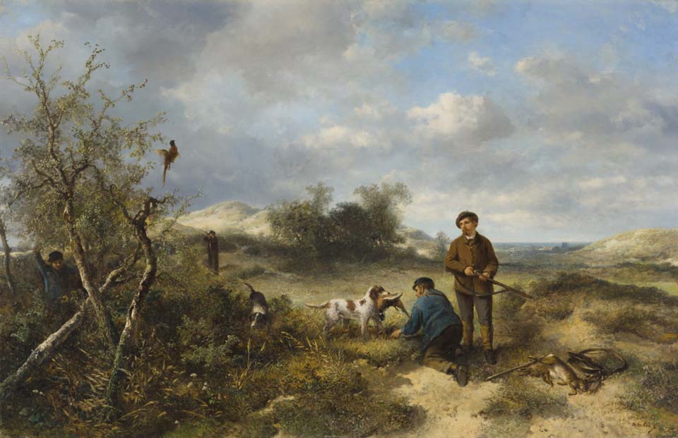 A hunting scene in the dunes