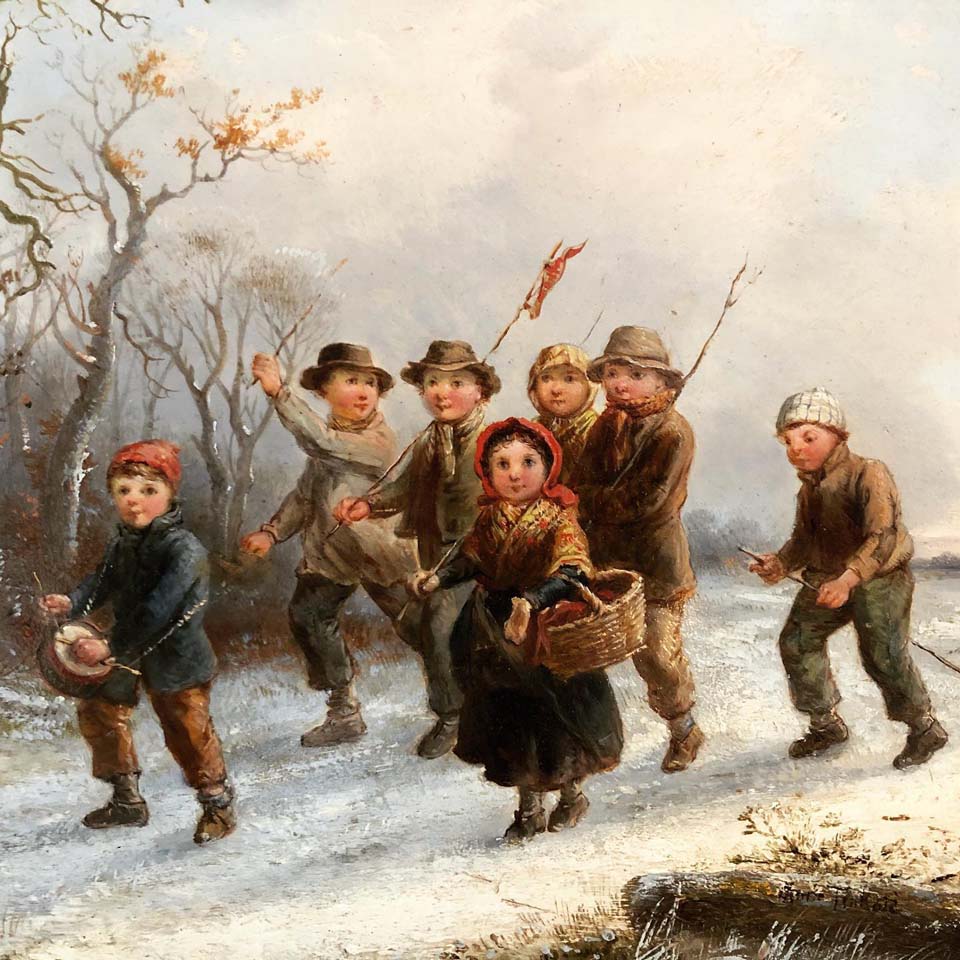 Children in a winter landscape