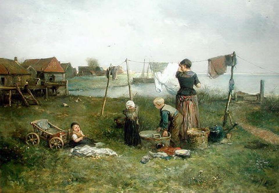 Hanging up the washing