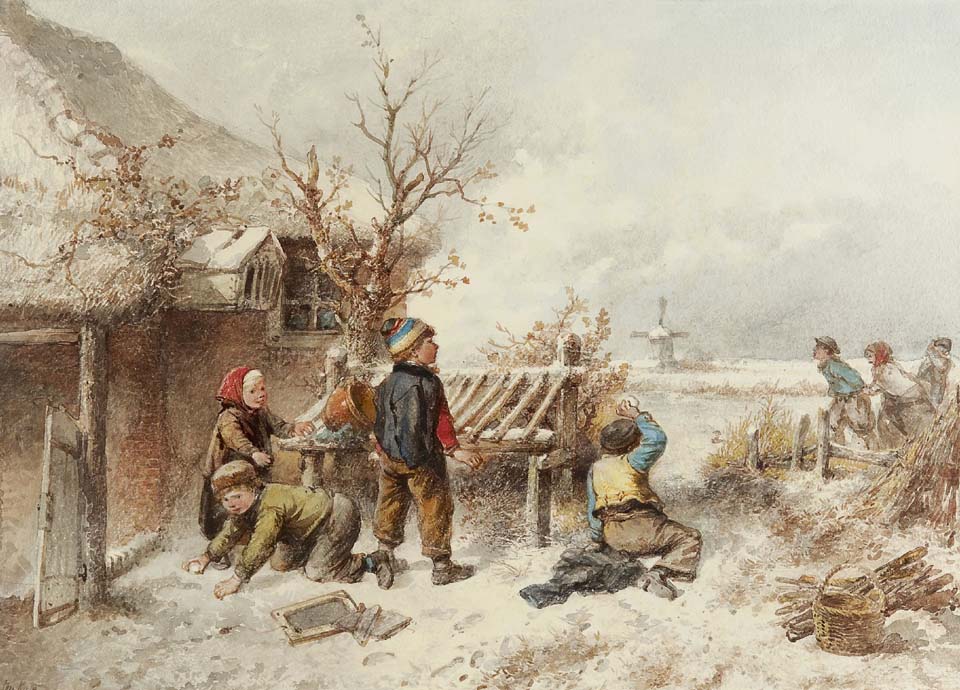 The snowball fight and skaters