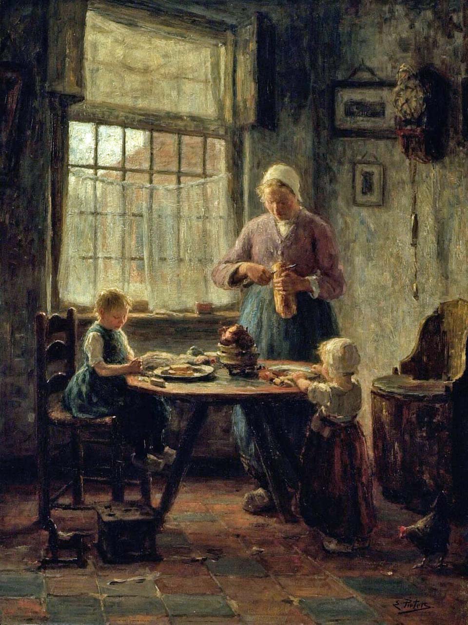 A family meal, c1890