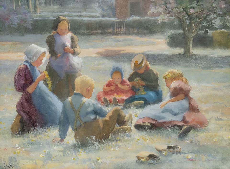 Children in a summer meadow