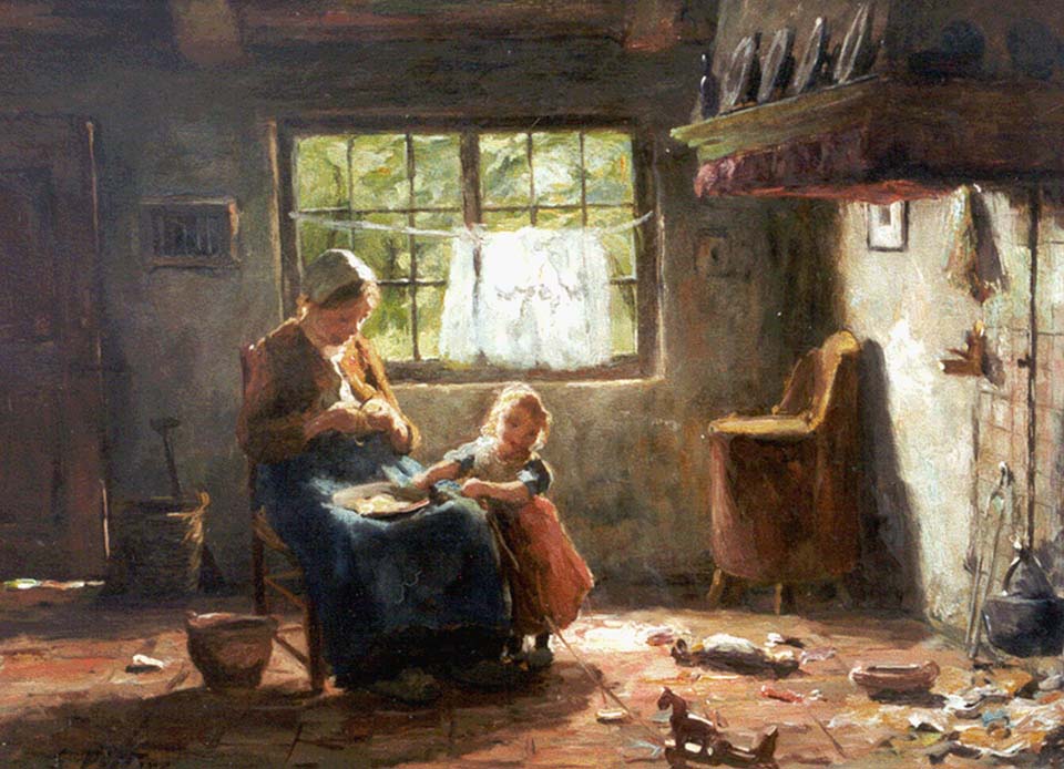 Interior with mother and child