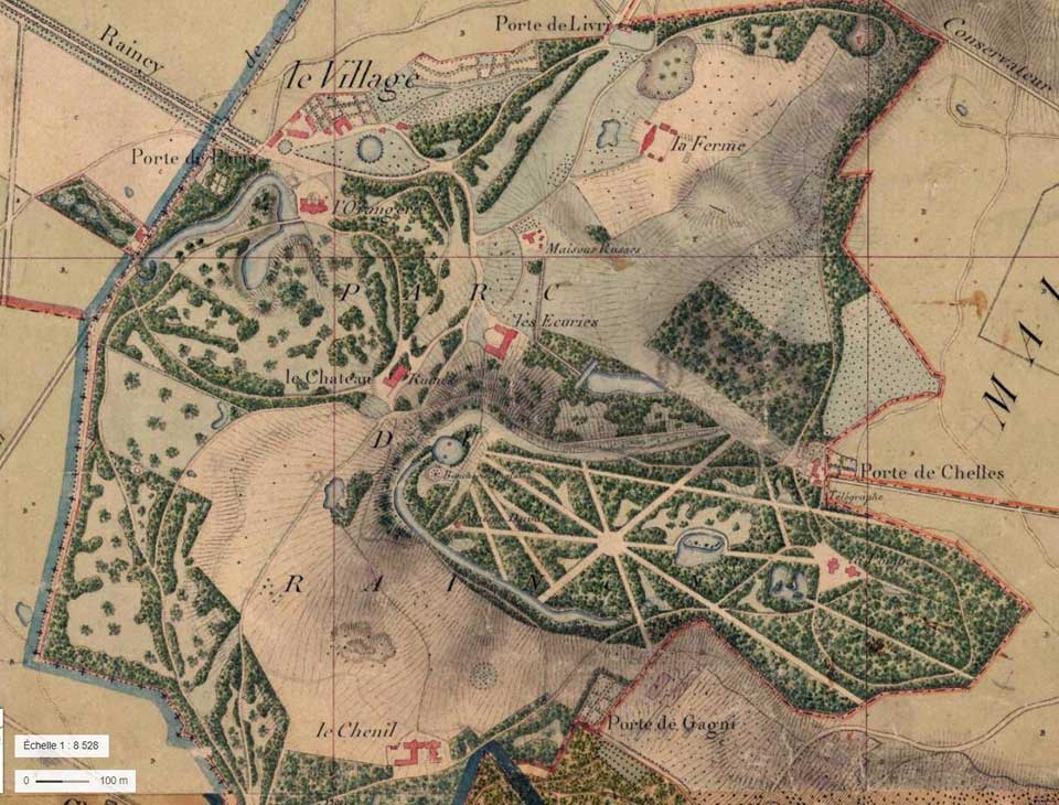 Plan du Parc du Raincy (1820)