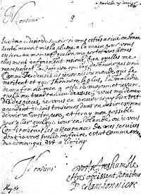 lettre autographe de Jacques Champion de Chambonnières