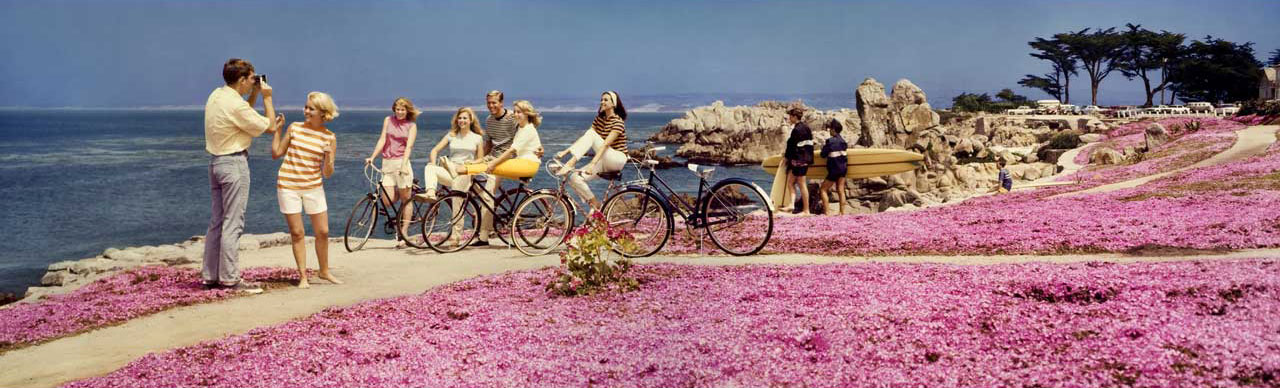 Colorama Teenagers on Bike at Beach - Montery Peninsula California - 1968 - Peter Gales