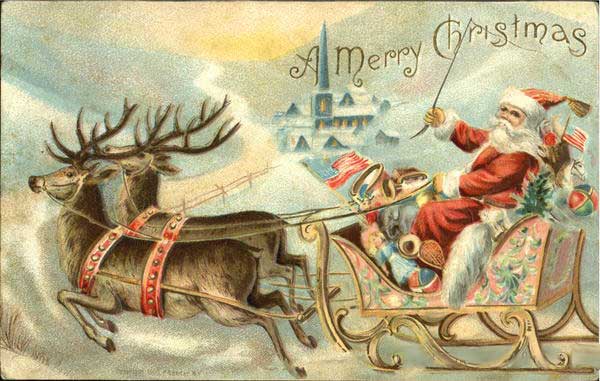 postcard A Merry Christmas