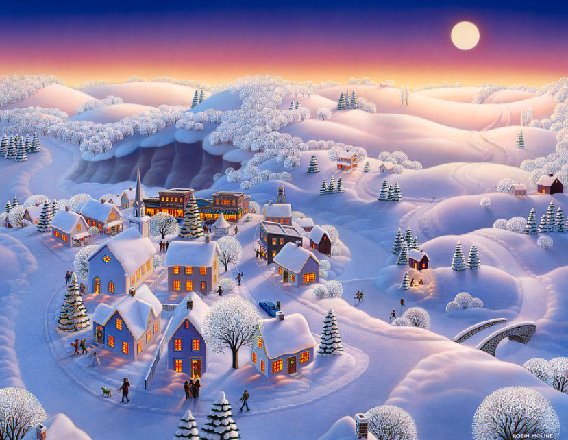 Snow Covered Village