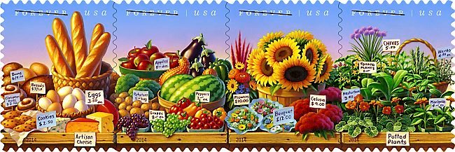 Farmers' Market Postal Stamps 2014