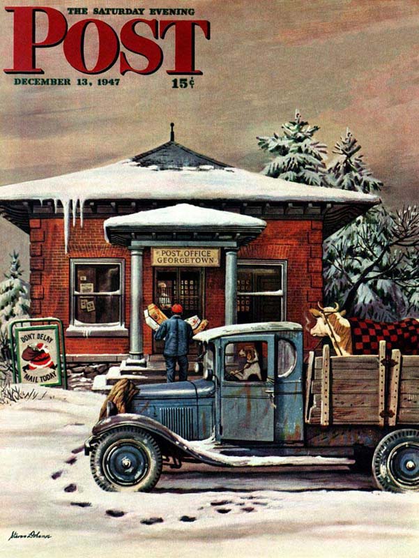 1947-12-13 Rural Post Office at Christmas