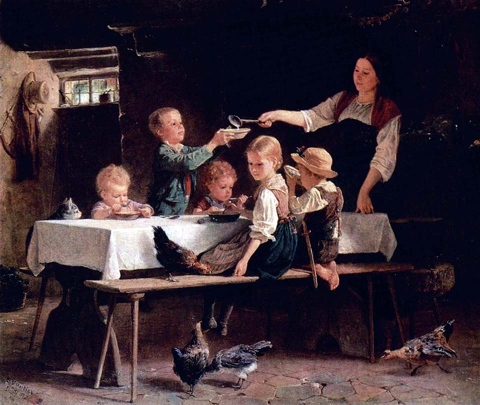 Enfants au repas de midi - 1857