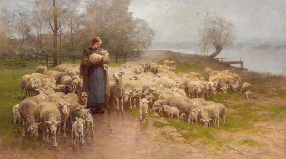 Shepherdess and her flock - 1