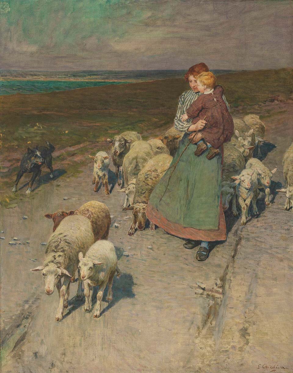 Shepherdess and her flock - 2