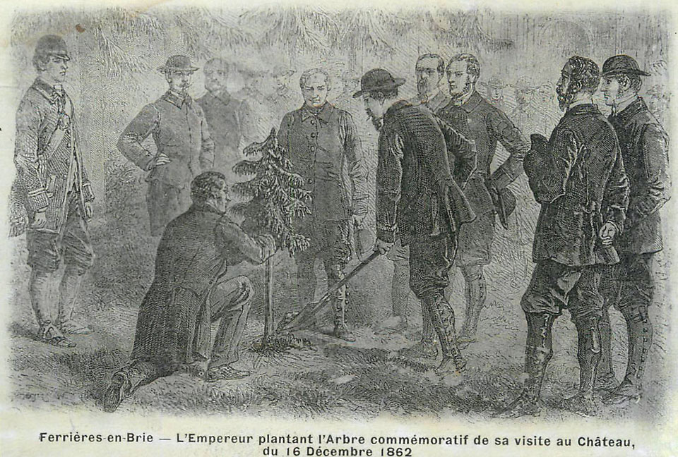 L'Empereur plantant l'Arbre commémoratif de sa visite au Château du 16 décembre 1862