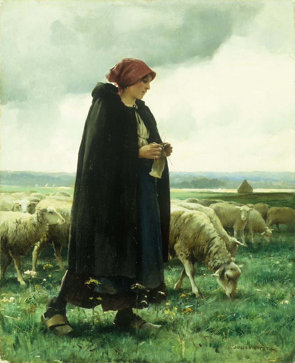 A shepherdess with her flock - 2