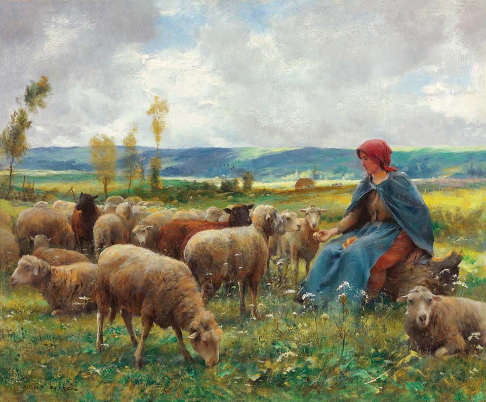Shepherdess with her sheep