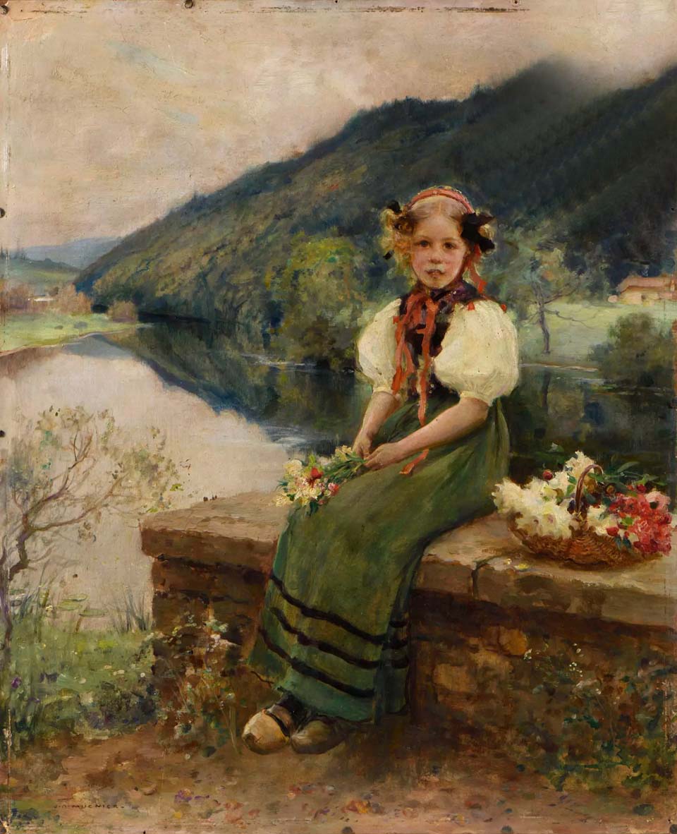 Young girl with basket
