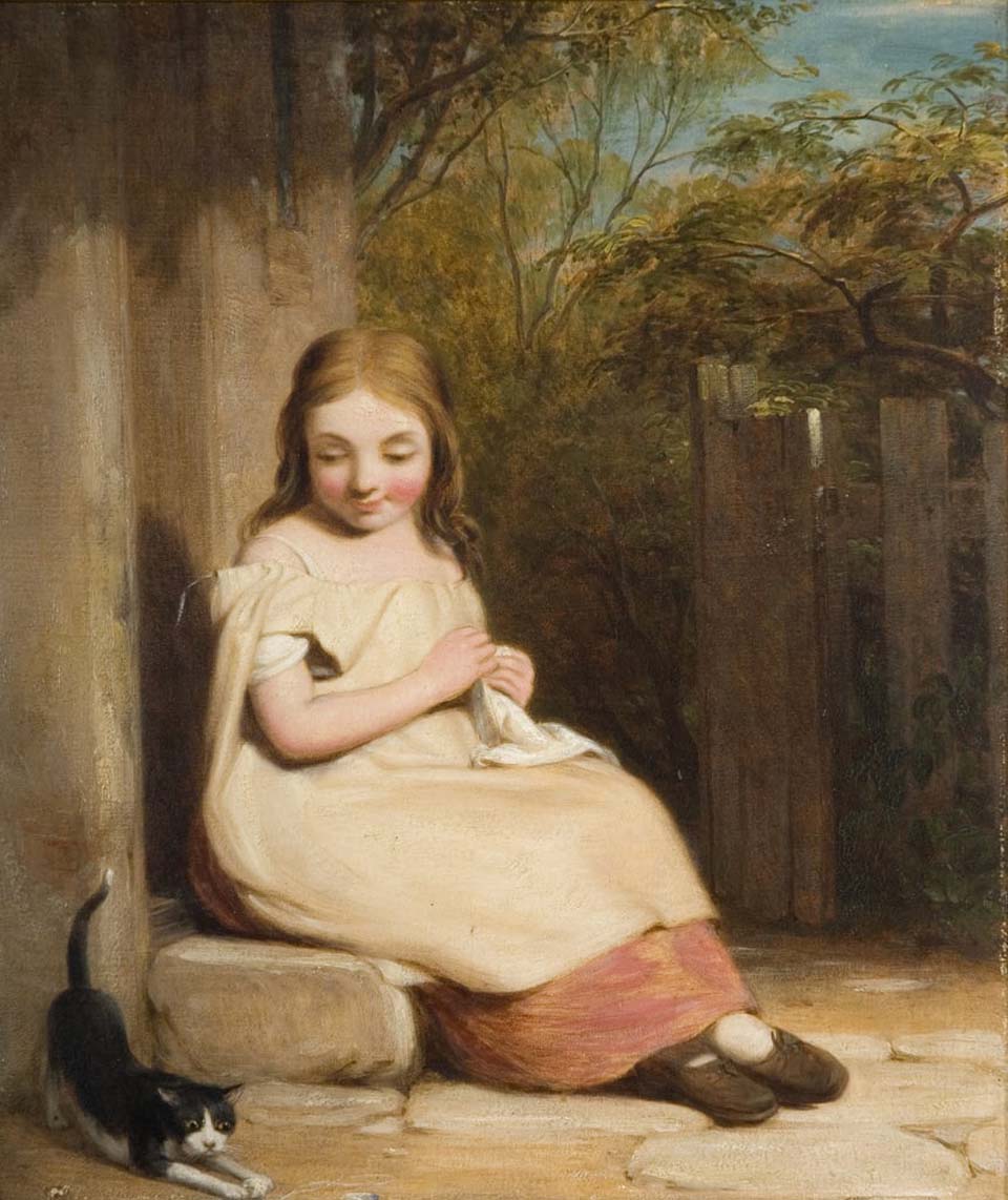 Young girl with a kitten