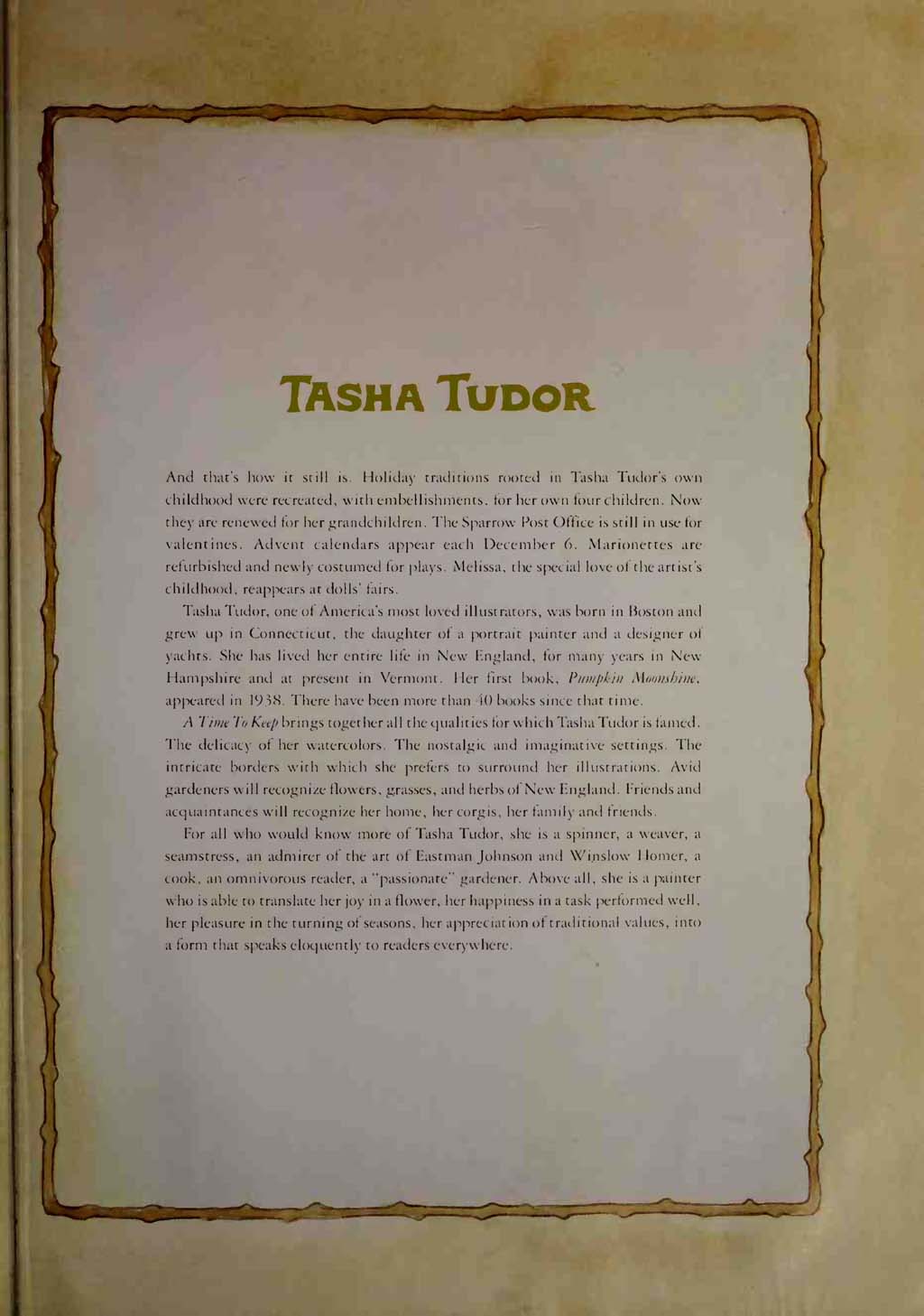 A time to keep by Tascha Tudor