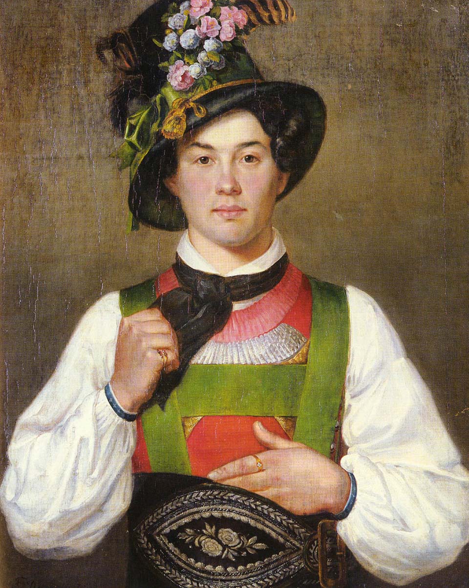 A young man in a tyrolean costume