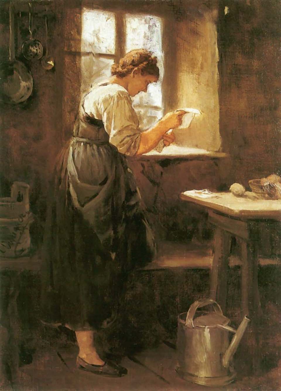 Woman reading a letter