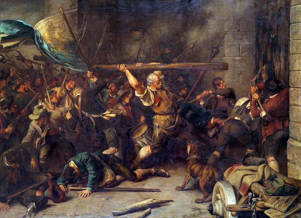 The revolt of the peasants in 1850 The assault of the red barrier