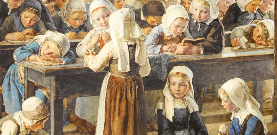 A Breton girls school - detail