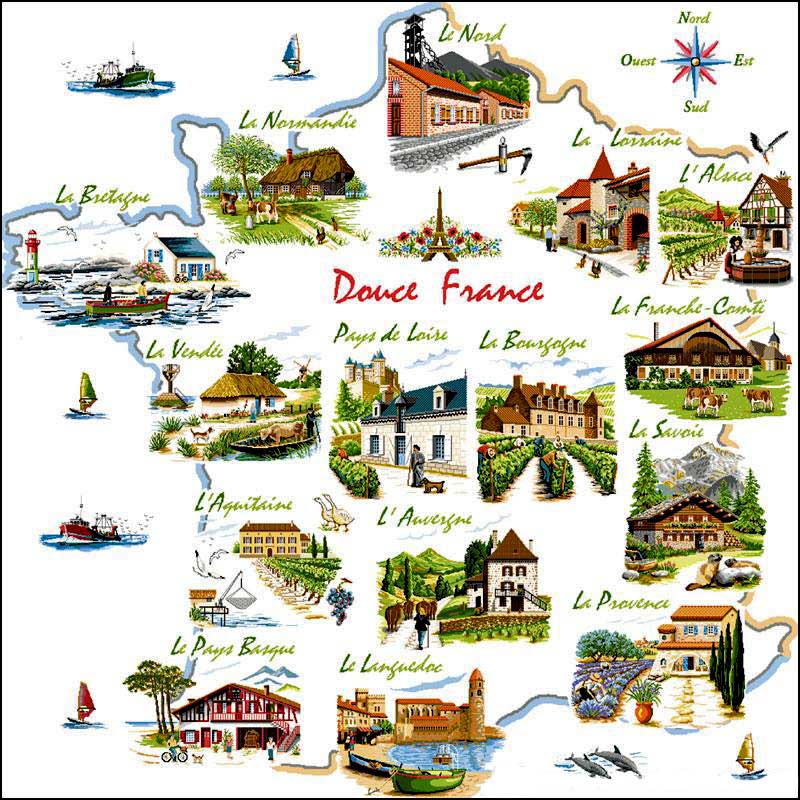 carte de France maisons régionales